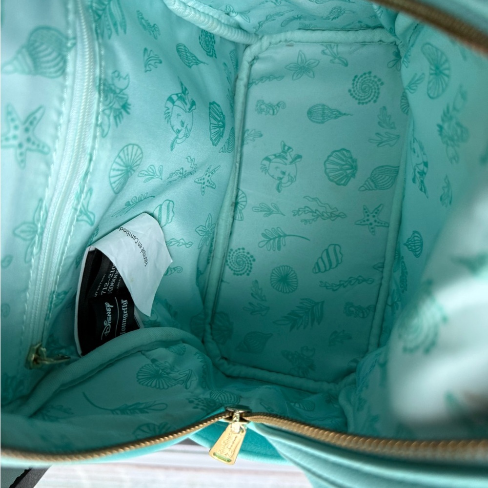 Loungefly Disney Little Mermaid Kiss the Girl Mini Backpack Used Some Lt Stains - Picture 7 of 12